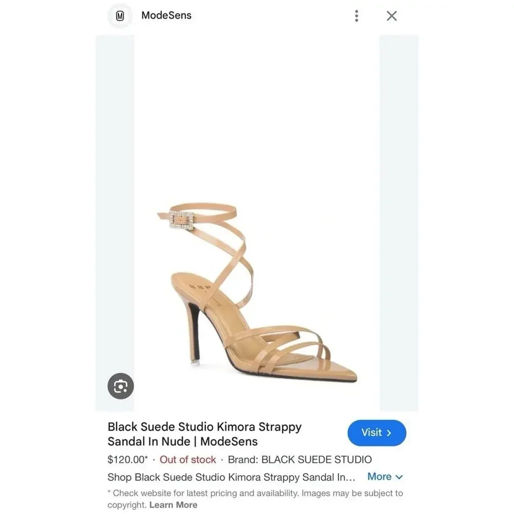 $278 New US 10.5  Beige Black Suede Studio BSS Kimora Pointy Sandal Heel 4.5”